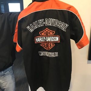 Harley Davidson Black and Orange Shirt